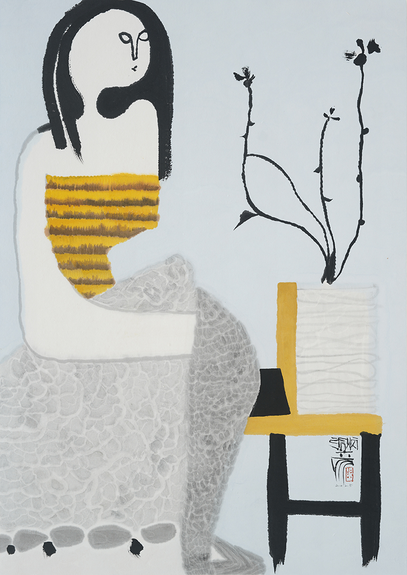 Jang Byeong Eun · Eastbrush · 张炳彥 · figure · ink_and_light_color_on_paper · 841mm_x_594mm · 2025